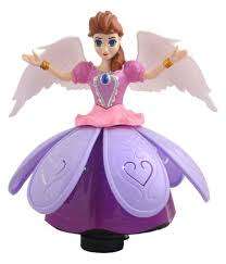 Rotating LED lights and music angel girl toy