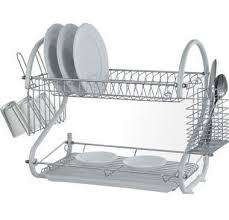 2 Layer Stainless Steel Dish Rack Cutlery Organiser