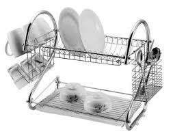 2 Layer Stainless Steel Dish Rack Cutlery Organiser