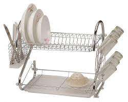 2 Layer Stainless Steel Dish Rack Cutlery Organiser
