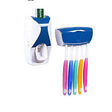 Toothpaste Dispenser and Toothbrush Holder