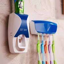 Toothpaste Dispenser and Toothbrush Holder