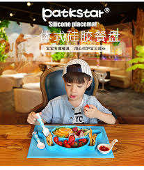 No mess silicone placemat eating plate for baby and toddlers