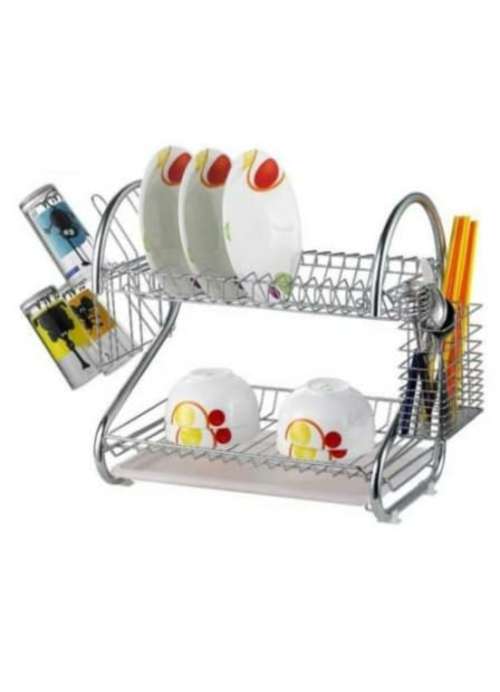 Chrome plated 2 layer dish rack