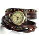 Retro vintage brown braided leather watch gift