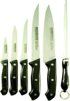 7 piece knife set with cutting board