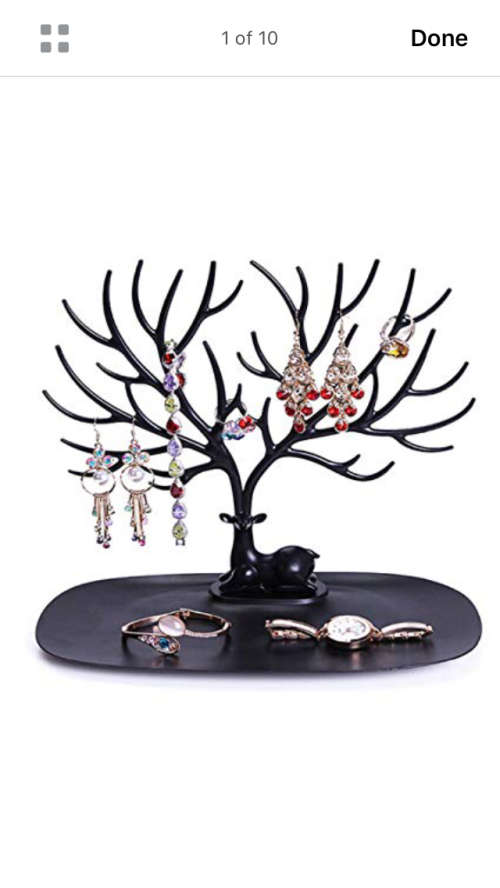 Deer Shaped Jewelry Holder Stand in white or pink