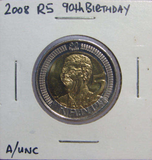 2008 Mandela Birthday R5 Coin - A/U