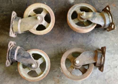 200mm Heavy Duty Metal Swivel Castor Wheels - set of 4