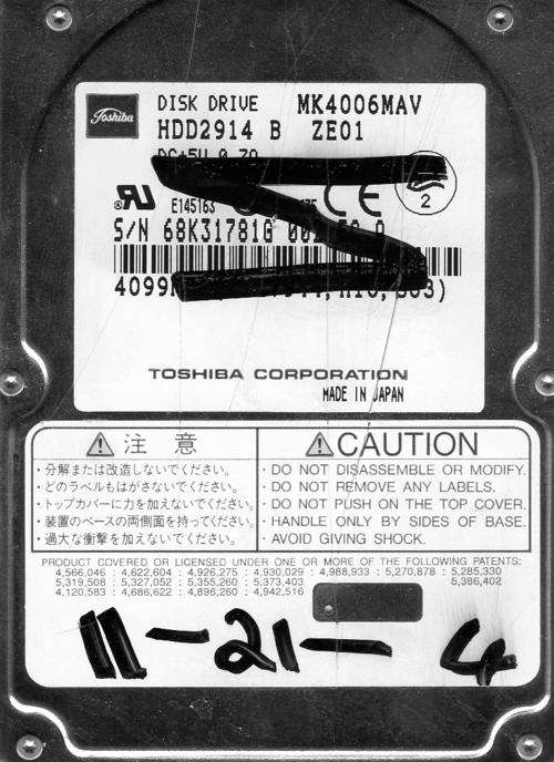 Toshiba 2.5" 4Gb IDE