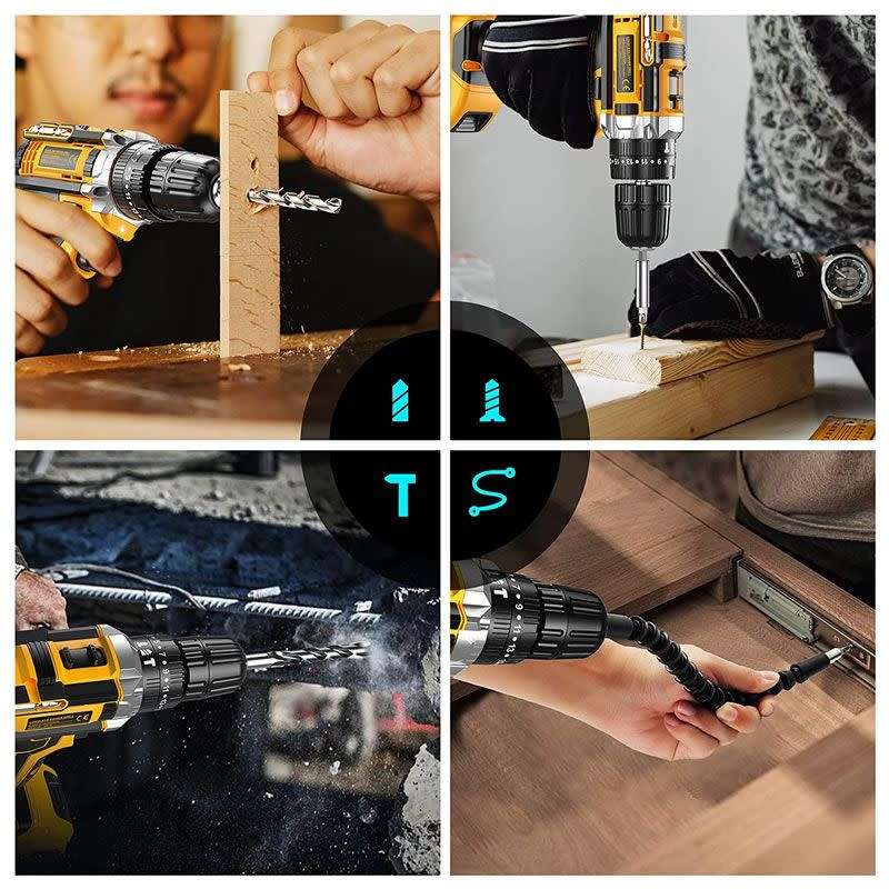 Cordless Drill Kit + 2 Lithium Ion Batteries (24pc)