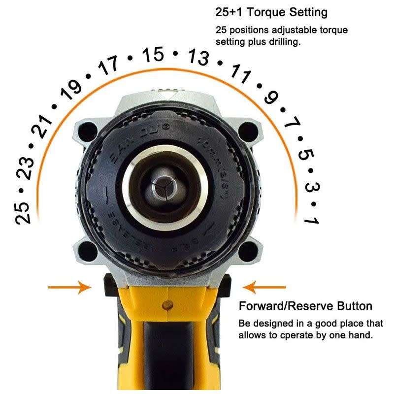Cordless Drill Kit + 2 Lithium Ion Batteries (24pc)