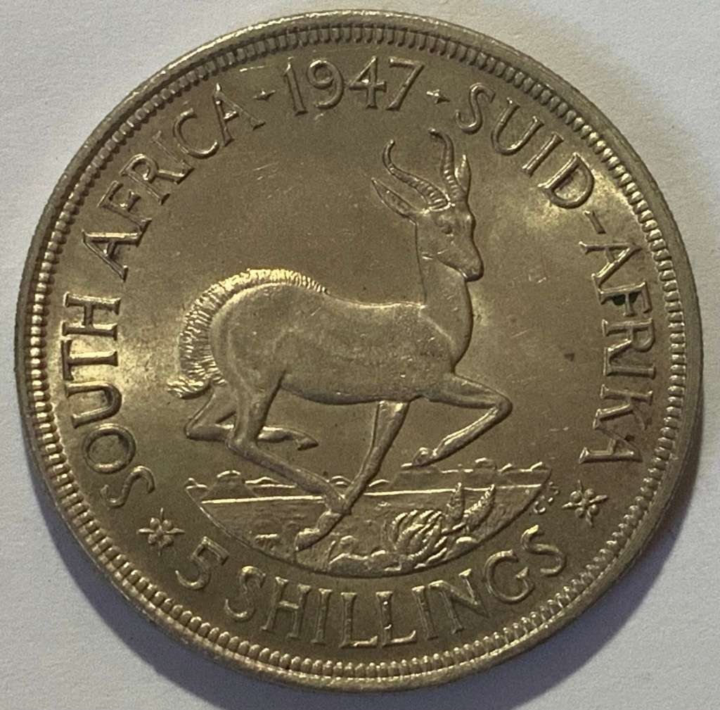 1947 Union of South Africa 5 Shillings
