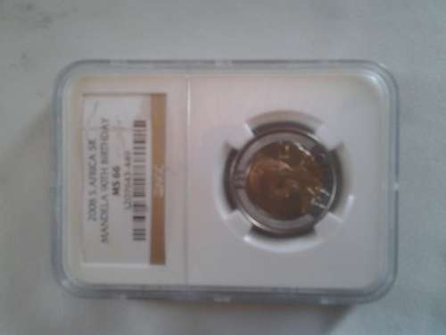 2008 South Africa R5 Mandela 90th Birthday MS66 NGC