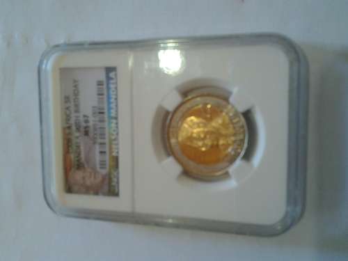 2008 S Africa R5 Mandela 90th Birthday MS 67 NGC new lable