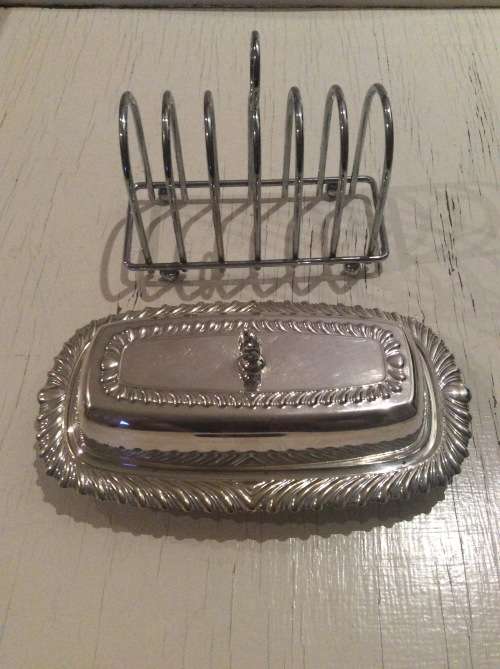 Vintage Toast Rack and Butter Dish