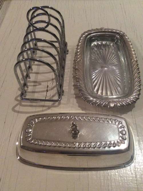 Vintage Toast Rack and Butter Dish