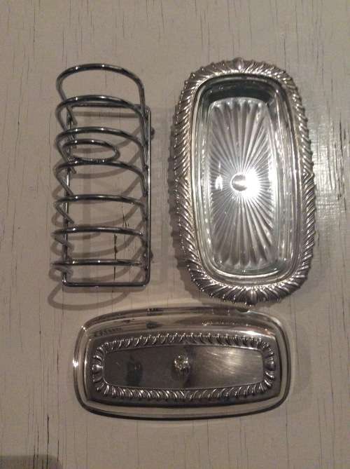 Vintage Toast Rack and Butter Dish