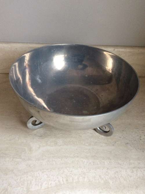 Footed Pewter Fruit Bowl