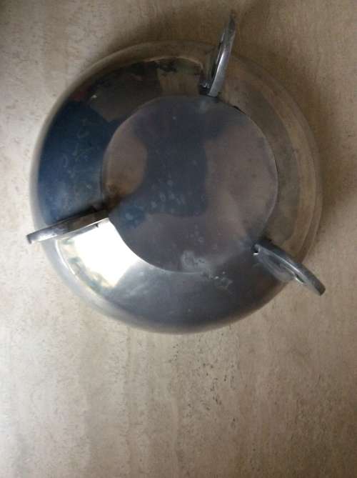 Footed Pewter Fruit Bowl