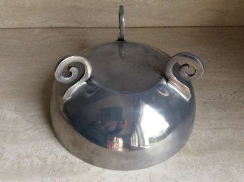 Footed Pewter Fruit Bowl