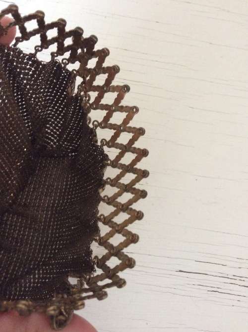 Antique Vintage Gate Top Purse  1920's Whiting & Davis Gold Mesh