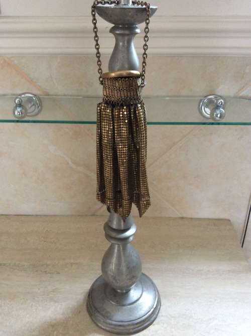 Antique Vintage Gate Top Purse  1920's Whiting & Davis Gold Mesh