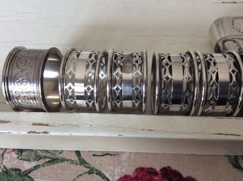 Set of 11 Vintage silver plated Napkin Rings  for great flair at you Christmas Table