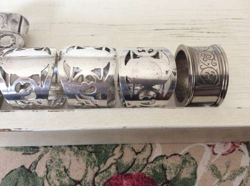 Set of 11 Vintage silver plated Napkin Rings  for great flair at you Christmas Table
