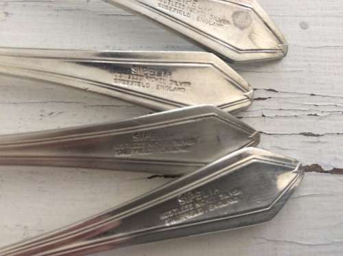 4 x Vintage Sipelia Fruit Spoons - Rust free Nickel Silver (Sheffield England)