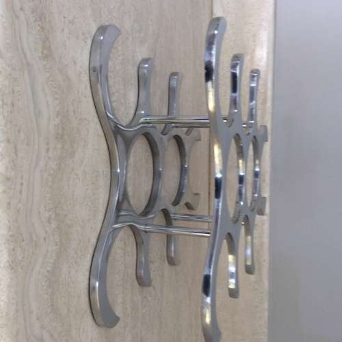 Polished Aluminium Metal Tabletop Wine Rack or Bottle Holder  9 bottles