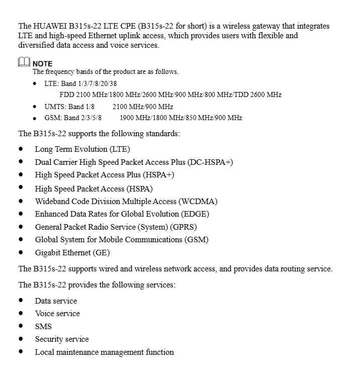 Huawei B315s-22  * 4G Router *