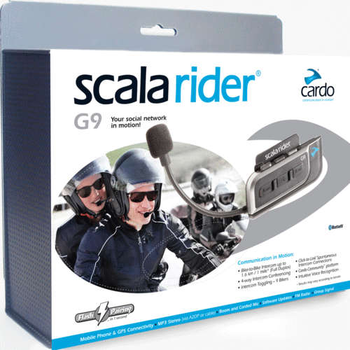 SCALA RIDER G9 (BIKE TO BIKE BLUETOOTH COMMUNICATION)