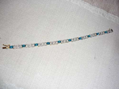 SILVER PLATED TOPAZ BRACELET