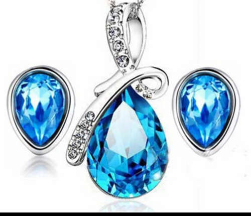 Sterling silver jewellery necklace and earrings set