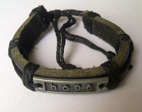 **LEATHER "HOPE" ADJUSTABLE BRACELET**ONLY 2 AVAILABLE**SEE PICTURES**