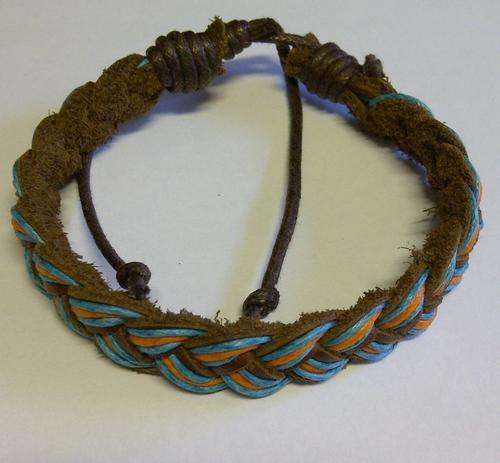 ** ADJUSTABLE WOVEN BROWN LEATHER BRACELET**ONLY 1 AVAILABLE**SEE PICTURES**