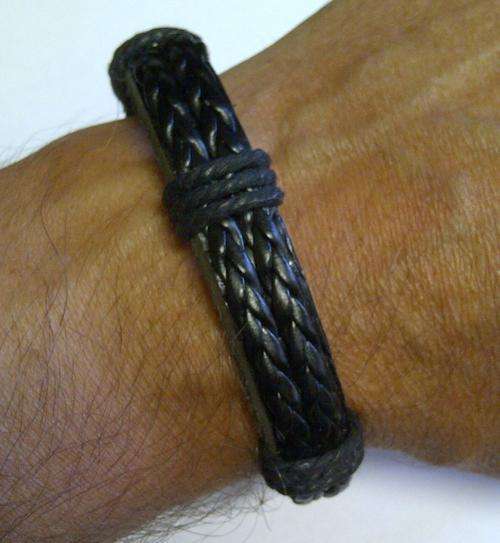 ** ADJUSTABLE BLACK LEATHER BRACELET**ONLY 1 AVAILABLE**SEE PICTURES**