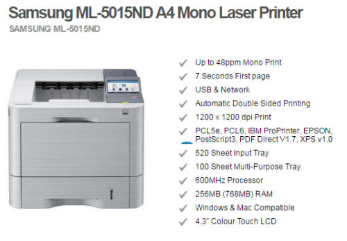 BRAND NEW - Samsung ML-5015ND