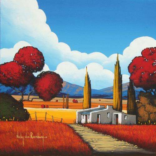 Cloudy Day.Original Painting by Nicky van Rensburg.460x460mm!!!