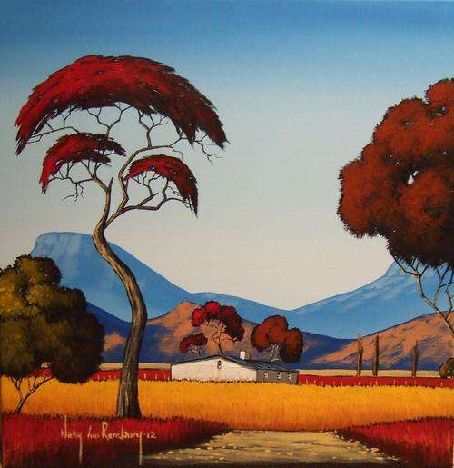 Blue Sky.Original Painting by Nicky van Rensburg.400x400mm.