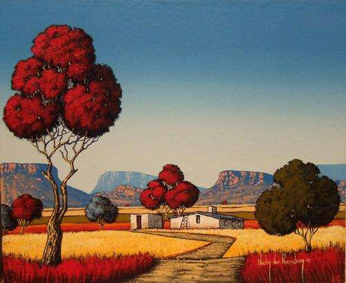 Landscape.Original Painting by Nicky van Rensburg.450x550mm!!!