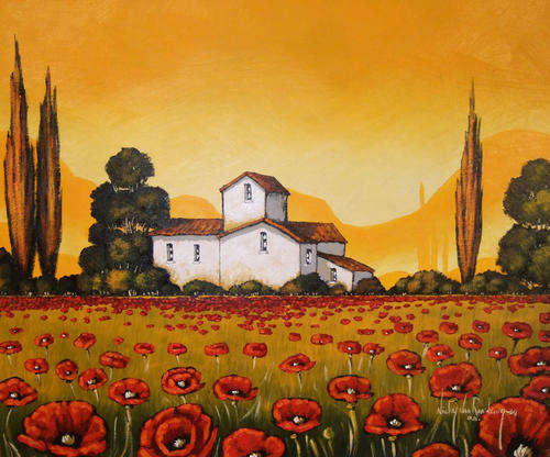 Villa. ORIGINAL PAINTING BY NICKY VAN RENSBURG. 500 X 600 MM