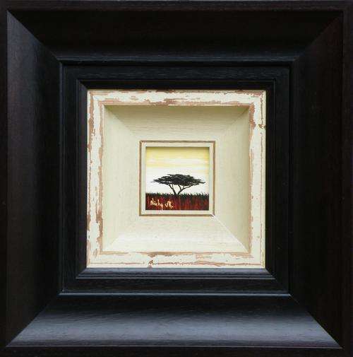 Original painting by Nicky van Rensburg - Sunset - 380 x 380 - framed