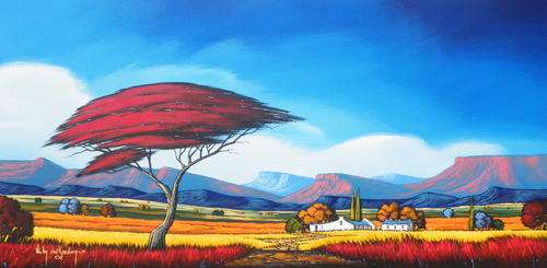 Original painting by Nicky van Rensburg - LARGE PAINTING - Landscape - 1200 x 600