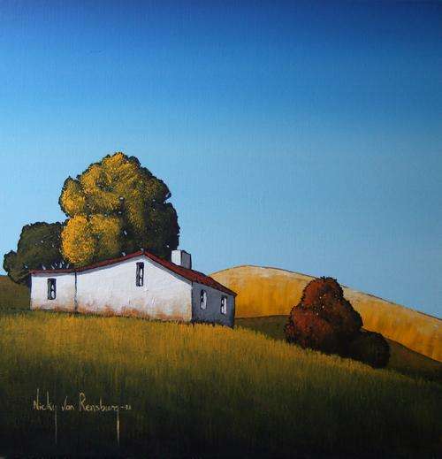 House on the Hill.Original Painting by Nicky van Rensburg.510x510mm
