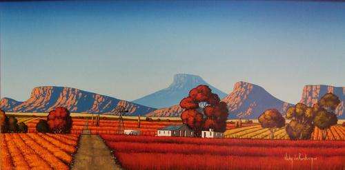 Cape.Original Painting by Nicky van Rensburg.1000x500mm!Wooden Frame and is optional!