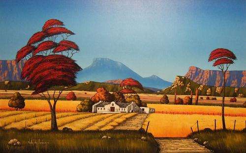 Early Morning.Original Painting by Nicky van Rensburg.BIG PAINTING!1200x900mm!