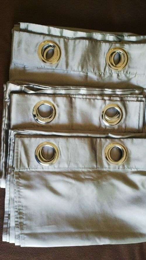 3 x Eyelet Curtains Metalic Grey 142cm x 218cm