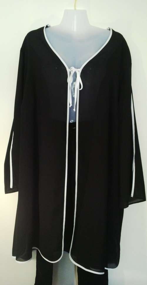 Black and White Beach / Pool Cover Up by Penny C Plus Size 26